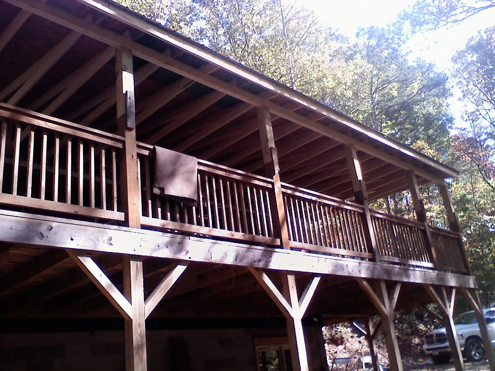 Timber framing under a new elevated porch and deck — Roof Leak Repair in Leesport by Roofing Brothers